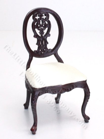 (image for) Miniature Mahogany Dining Chair with Upholstered Seat