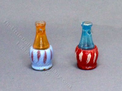 (image for) Pair of Miniature Colourful Chianti Bottles for Dollhouses