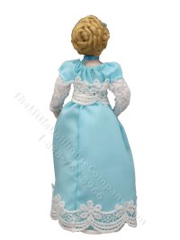 (image for) Vintage Miniature Handcrafted Regency Woman in Blue Dress