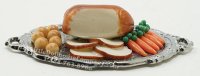 (image for) Miniature Turkey Dinner On Tray For Dollhouses