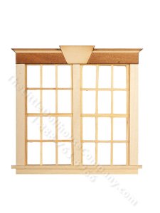 (image for) 6-Over-6 Double Window, Keystone top, for Dollhouses