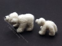 (image for) Miniature Mohair Polar Bear Mother and Cub by Erna Meyer