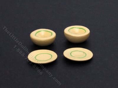 (image for) Miniature Bowl and Saucer Set for Dollhouses