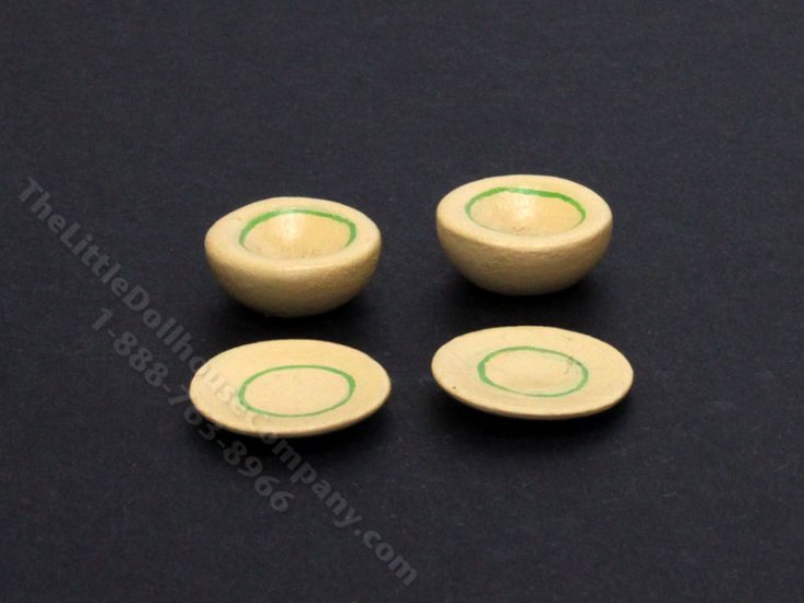 (image for) Miniature Bowl and Saucer Set for Dollhouses