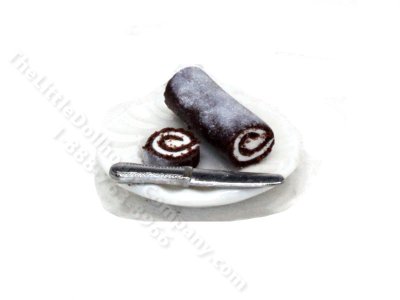 (image for) Miniature Chocolate Swiss Roll with Slice by Charlotte Willmott