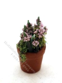 (image for) Miniature 1-1/4" Potted Flower Arrangement in Terracotta Pot