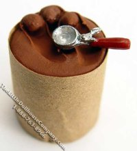 (image for) Dollhouse Scale Model Bucket of Chocolate Ice Cream