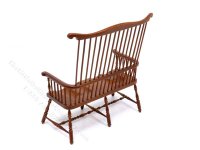(image for) Miniature Country Style Windsor Walnut Settee for Dollhouses
