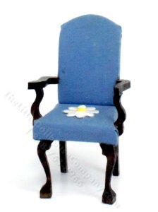 (image for) Vintage Miniature Blue Armchair for Dollhouses