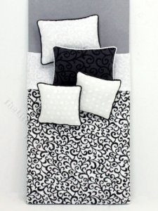 (image for) Miniature Single Black Vine Bedding Set
