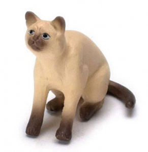 (image for) Dollhouse Scale Model Siamese Brown Cat