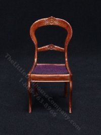 (image for) Miniature Walnut Finished Side Chair for Dollhouses