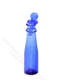 (image for) Miniature Tall Blue Glass Bottle with Stopper