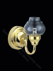 (image for) Miniature LED Gold and Glass Sconce with Wand for Dollhouse