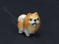 (image for) Miniature Porcelain Pomeranian Dog for Dollhouses - Brown