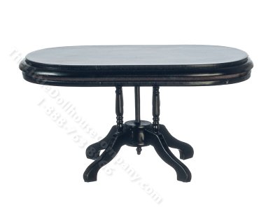 (image for) Miniature Black Oval Dining Table for Dollhouses
