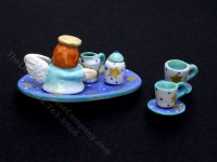 (image for) Miniature Ceramic Angel Tea Set for Dollhouses
