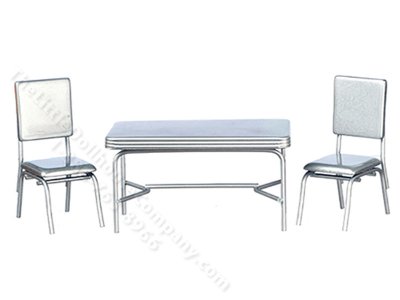 (image for) Miniature 1950's Style Metal Table and Two Chairs for Dollhouses