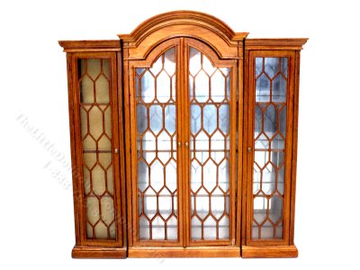 (image for) Miniature Mirrored Walnut Display Case for Dollhouses
