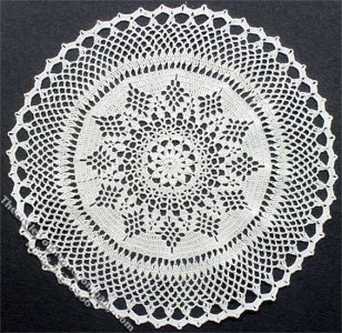 (image for) Miniature Handmade Lace Round Doily for Dollhouses