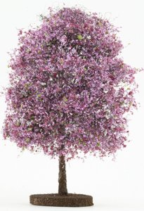 (image for) Miniature 6" Burgundy/Mauve Blossom Bush for Dollhouses