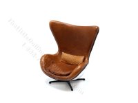 (image for) Miniature Carmel Leather Egg Chair by PRD Miniatures