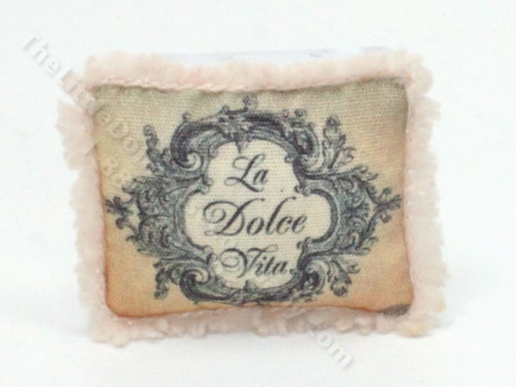 (image for) Miniature Pillow With 'La Dolce Vita' Print By Judith Blondell