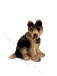 (image for) Miniature Sitting German Shepherd Dog Figurine for Dollhouses