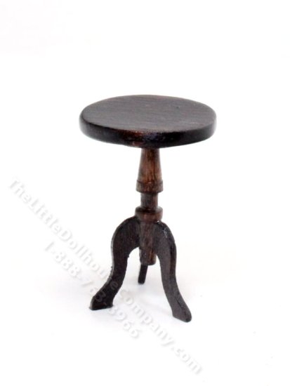 (image for) Miniature Walnut Stool/Side Table for Dollhouses