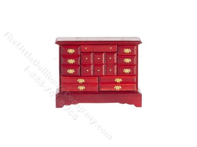 (image for) Miniature Trinket Dresser for Dollhouses - Mahogany