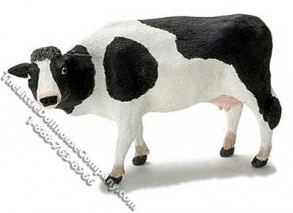 (image for) Dollhouse Scale Model Black & White Cow