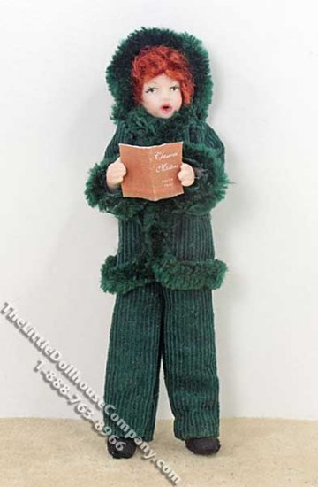 (image for) Red Haired Girl Wearing a Green Winter Outfit by Patsy Thomas