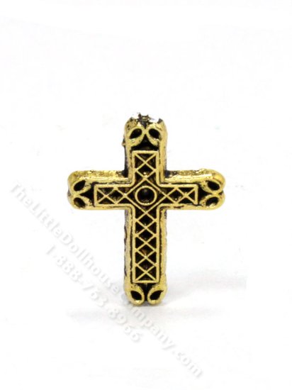 (image for) Miniature Decorative Gold Cross for Dollhouses
