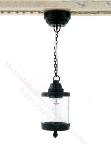 (image for) Miniature LED Black Birdcage Hanging Light w/ Wand for Dollhouse