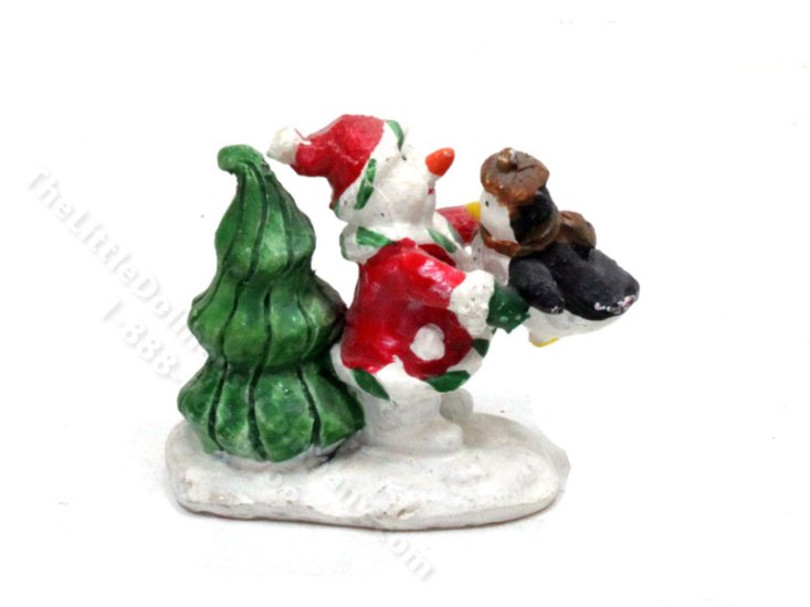 (image for) Miniature Snowman and Penguin Figurine for Dollhouses