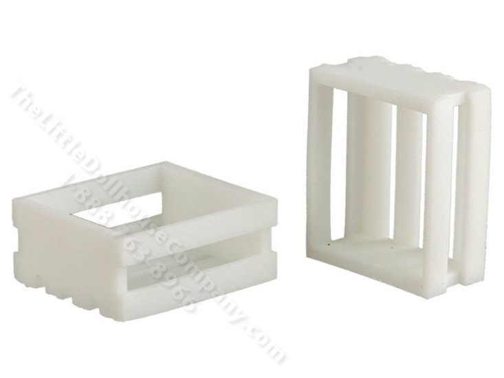 (image for) Small Slat Crates - White
