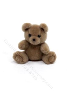 (image for) Miniature Flocked Teddy Bear Toy for Dollhouses