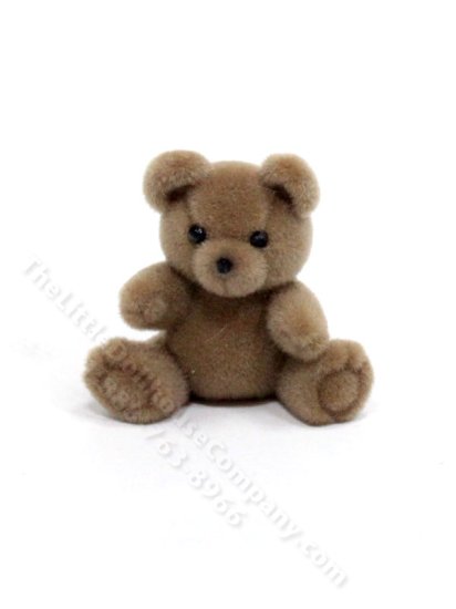 (image for) Miniature Flocked Teddy Bear Toy for Dollhouses