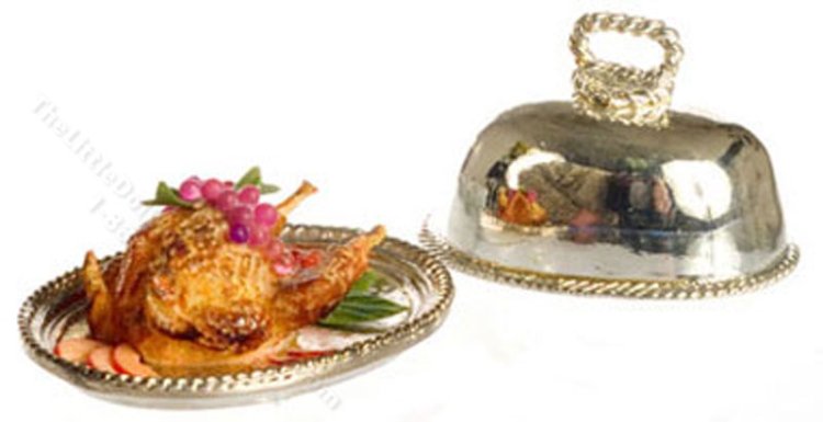 (image for) Miniature Chicken with Fruits on a Metal Tray
