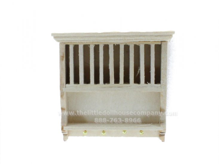 (image for) Miniature Unfinished Kitchen Wall Shelf - 1/2 Scale