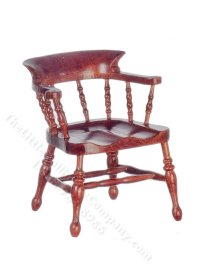(image for) Miniature Walnut Captain's Chair for Dollhouses