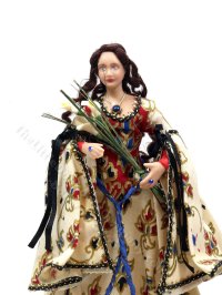 (image for) Miniature Handcrafted Vintage Medieval Woman with Lilies