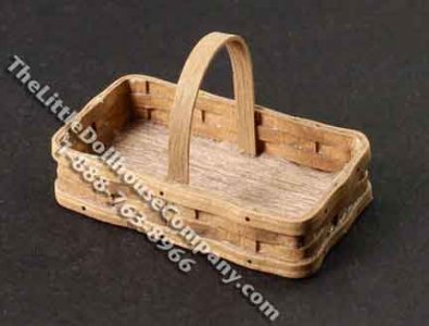 (image for) Miniature Rectangular Basket with Handle for Dollhouses