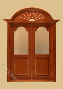 (image for) Miniature Newport Exterior Double Door, Walnut