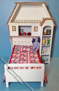 (image for) Miniature Girls Bed Set Kit for Dollhouses