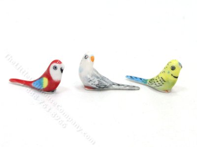 (image for) Miniature Porcelain Parrot Figurine for Dollhouses (1/pk)