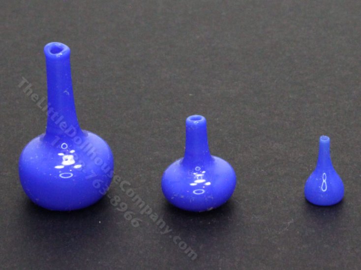 (image for) Miniature Set of 3 Blue Vases