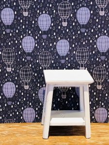 (image for) Dollhouse Scale Model Wallpaper - Hot Air Balloons - 3pc Set
