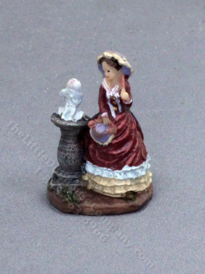 (image for) Miniature Woman in the Garden Figurine for Dollhouses