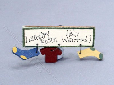 (image for) Miniature 'Laundry Room' Sign for Dollhouses
